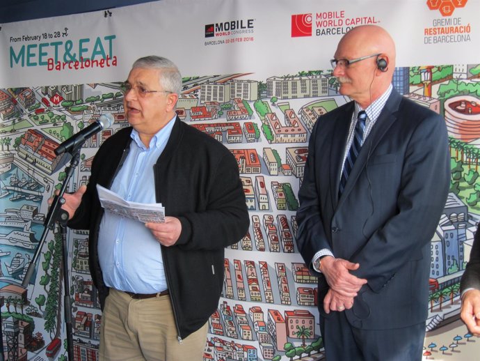 Pere Chias (pte Gremio de Restauración de Barcelona) y John Hoffman (GSMA)