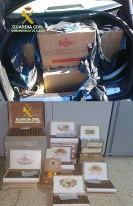 La Guardia Civil decomisa cigarros y puros en la carretera N-260 cerca de La Seu