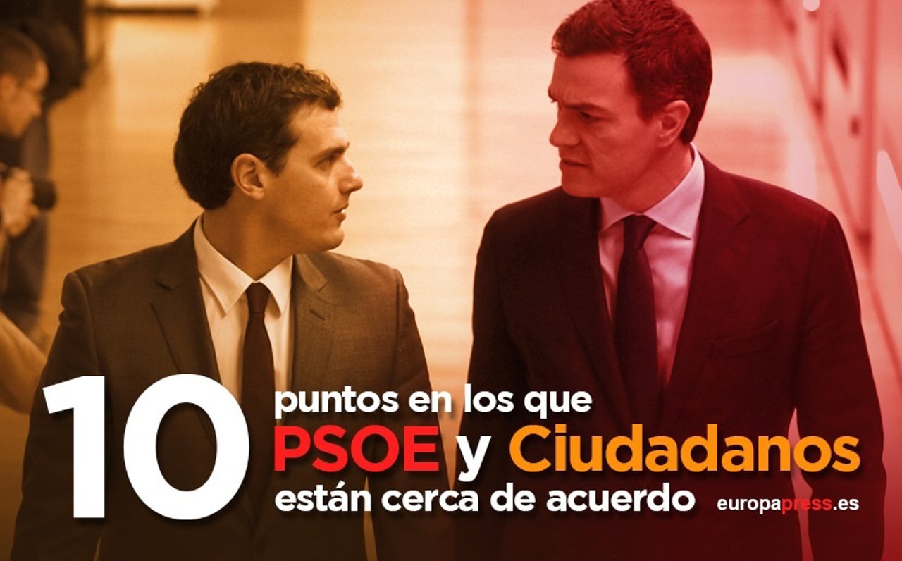 Puntos en los que PSOE y Ciudadanos están cerca de un acuerdo