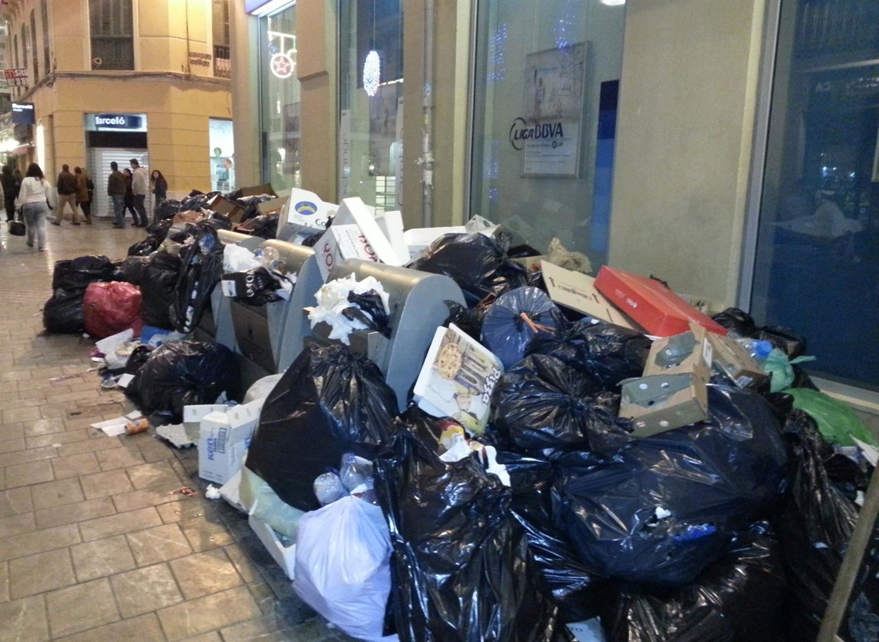 Huelga de basura en Málaga