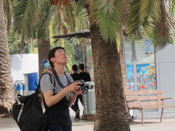 Chino, turista, turismo, cámara, asiático