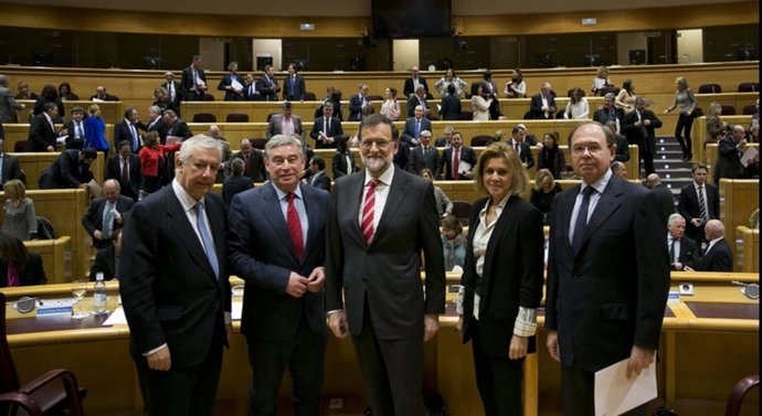 Rajoy con el Grupo Popular en el Senado 