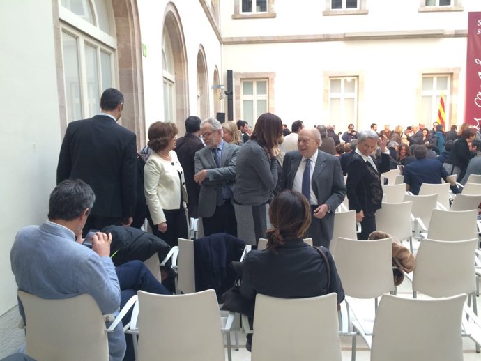El expresidente de la Generalitat, Jordi Pujol, en el auditorio del Parlament