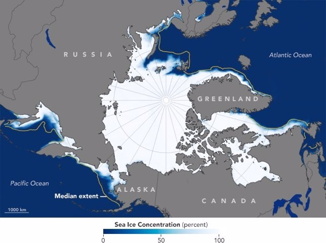 Océano Ártico en enero de 2016