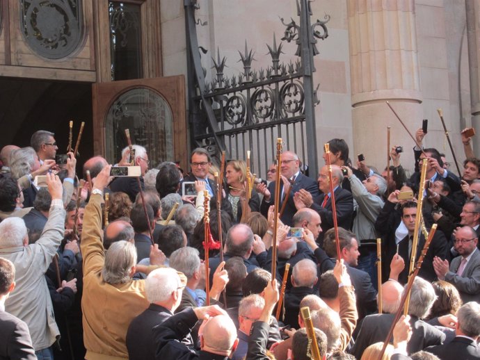 Artur Mas saliendo de declarar en el TSJC por el 9N