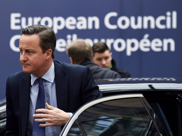 El primer ministro británico, David Cameron, a su llegada al Consejo Europeo