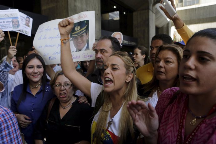 Lilian Tintori durante una protesta