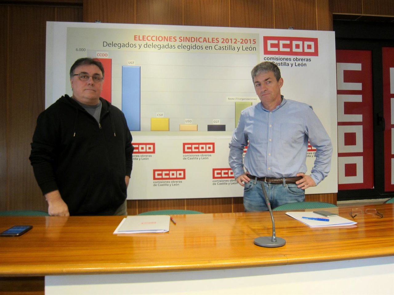 Isidoro Hernández (izda) y Luis Fernández, de CCOO.