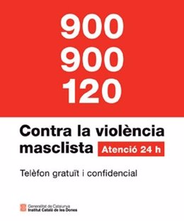 Cartel del servicio telefónico de atención a víctimas de violencia machista