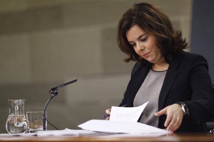 Soraya Sáenz de Santamaría tras el Consejo de Ministros