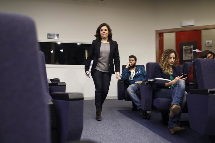 Soraya Sáenz de Santamaría tras el Consejo de Ministros