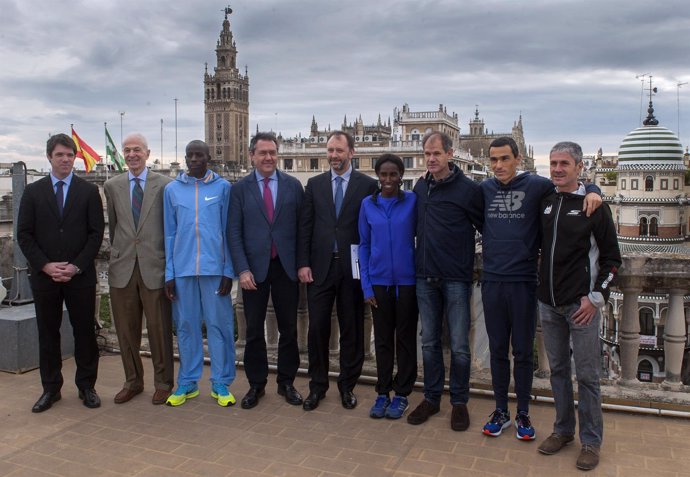 España, Kiplimo Lagat y Wangari en la presentación del Maratón de Sevilla