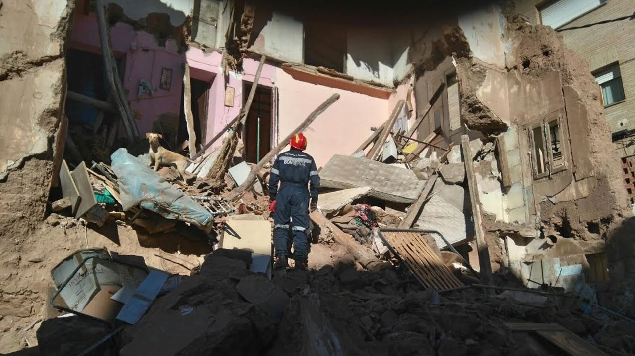 Un herdio tras derrumbarse una casa el Illueca.