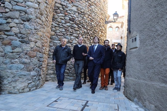 El pte.C.Puigdemont, en una visita a La Cellera de Ter