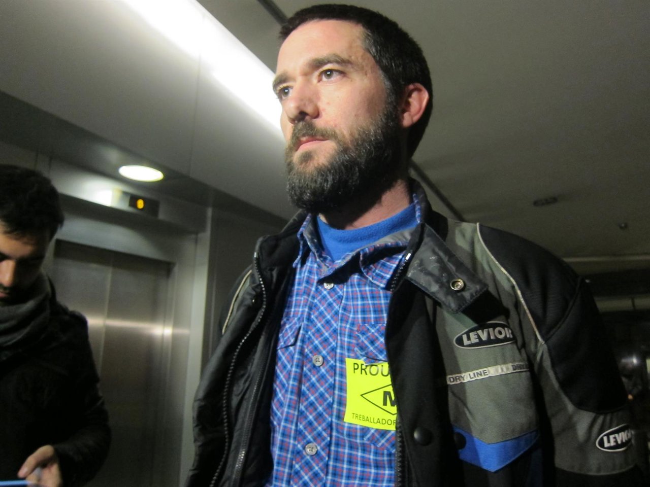 El portavoz del comité de huelga, Óscar Sánchez