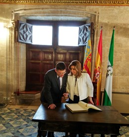 Puig y Díaz en el Palau de la Generalitat 