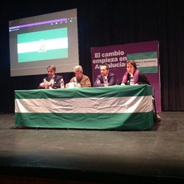 Acto de Podemos en Pilas (Sevilla), con Sergio Pascual