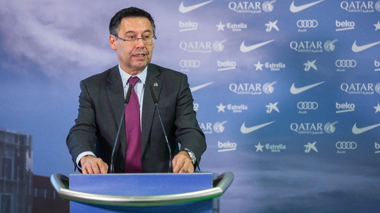 Josep Maria Bartomeu, presidente del FC Barcelona en rueda de prensa