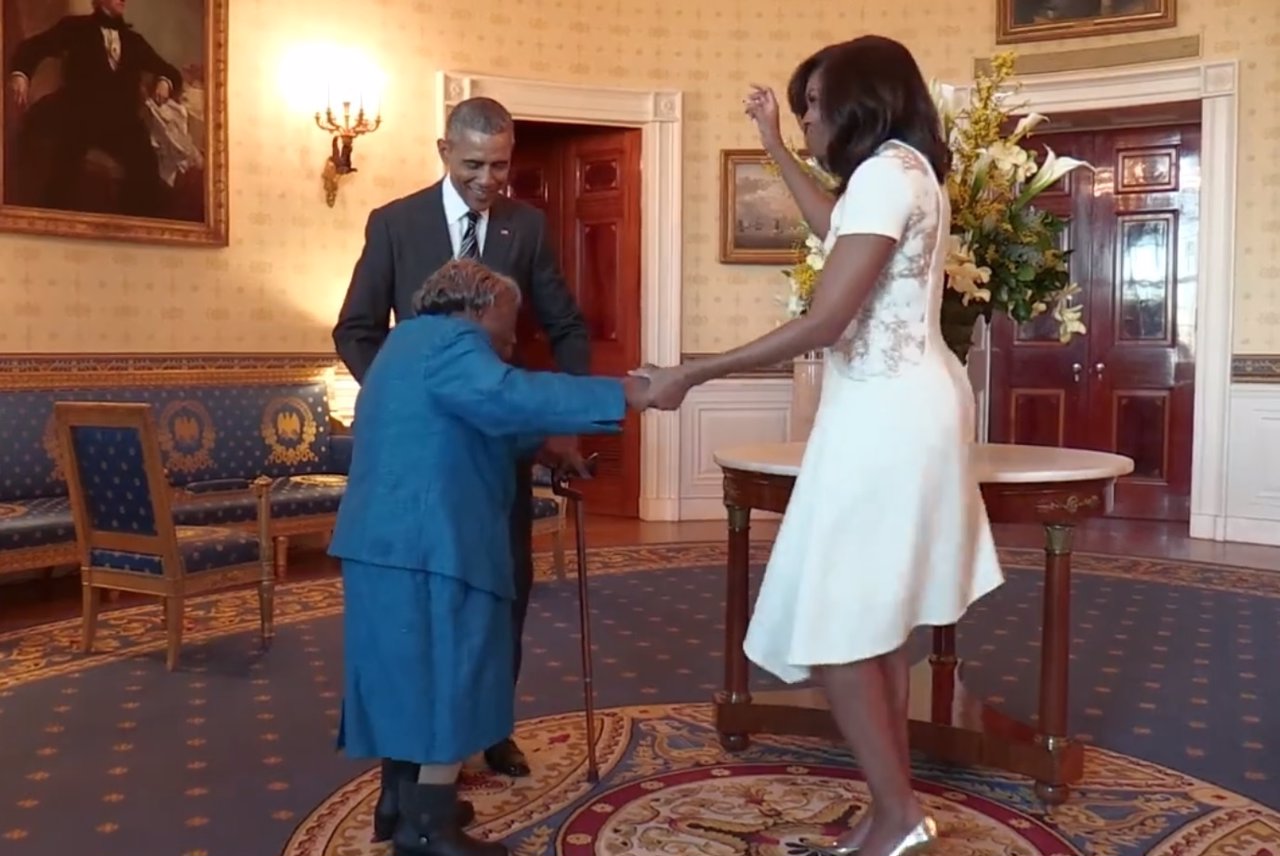 Mujer de 106 años baila junto a Barack y Michelle Obama en la Casa Blanca