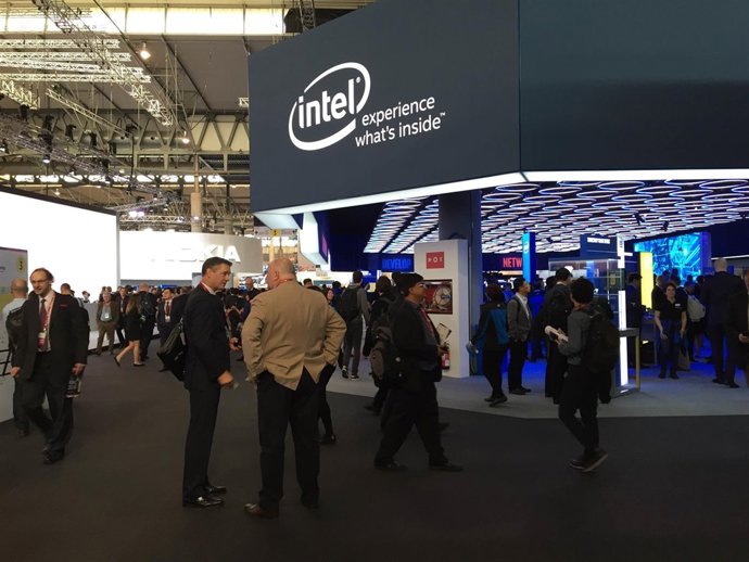 Stands de Intel en el MWC 2016 (Fira de Barcelona Gran Via)