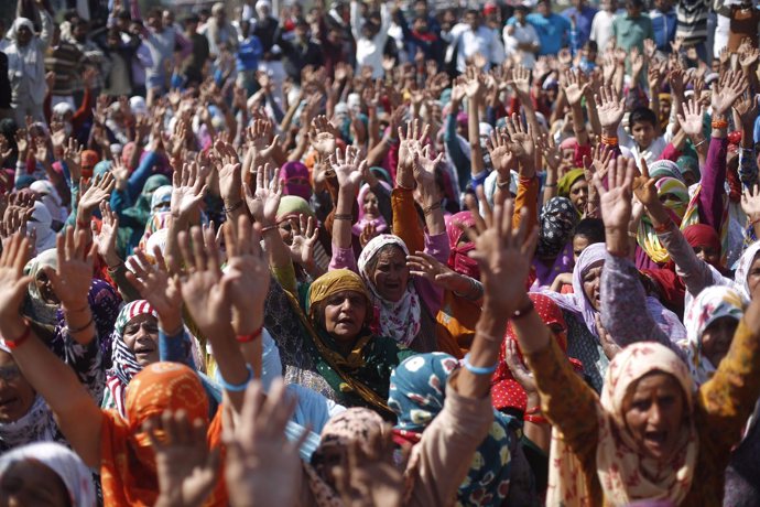 Manifestantes de la casta jat en India