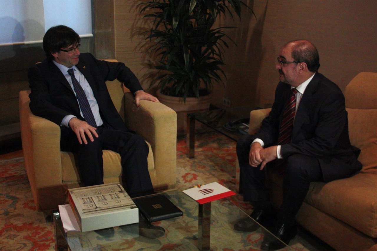 Javier Lambán y Carles Puigdemont