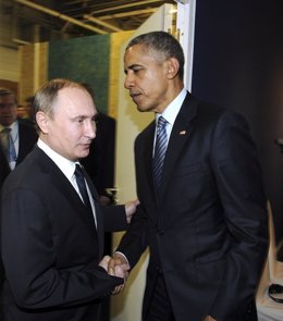 El presidente ruso, Vladimir Putin y el presidente de EEUU, Barack Obama