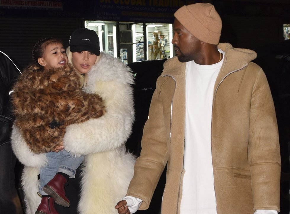 Kim Kardashian y Kanye West con North West