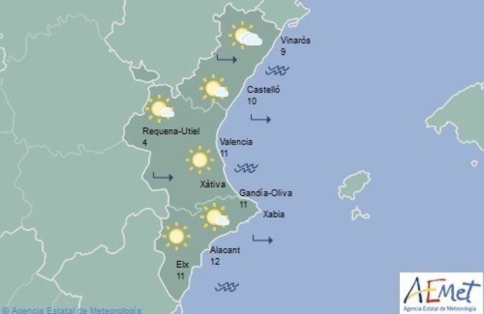 Cielos despejados y temperaturas sin cambos en la Comunitat