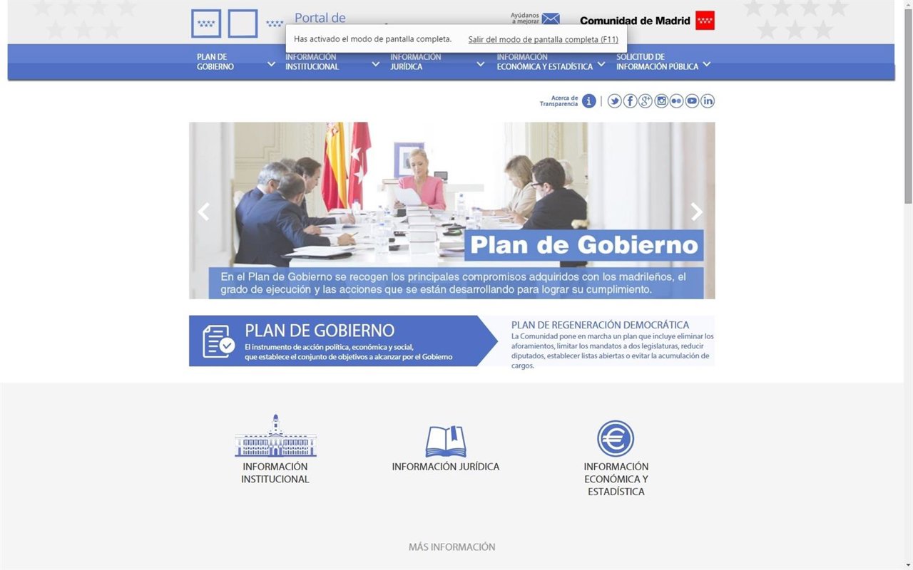 Portal de transparencia de la Comunidad de Madrid