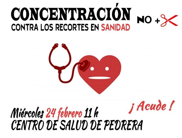 Convocatoria de concentración contra los recortes en sanidad en Pedrera