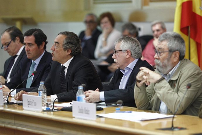 Patronal y sindicatos firman el Acuerdo para el Empleo. Garamendi, Rosell, Toxo 