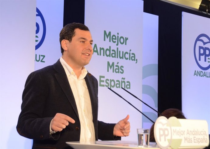 Juanma Moreno, presidente del PP-A, en Antequera