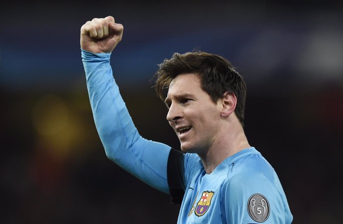 Lionel Messi tras ganar en el Emirates