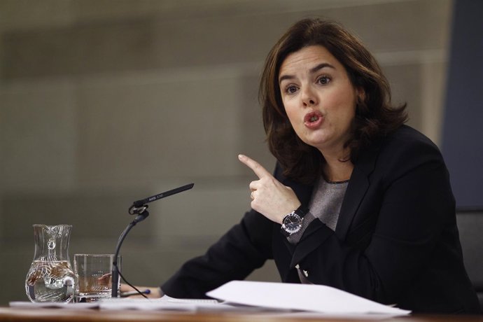Soraya Sáenz de Santamaría tras el Consejo de Ministros
