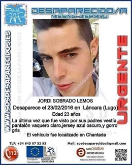 Joven desaparecido en Láncara (Lugo)
