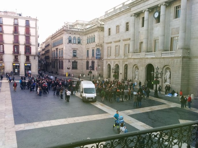 Manifestación de trabajadores del Metro de Barcelona