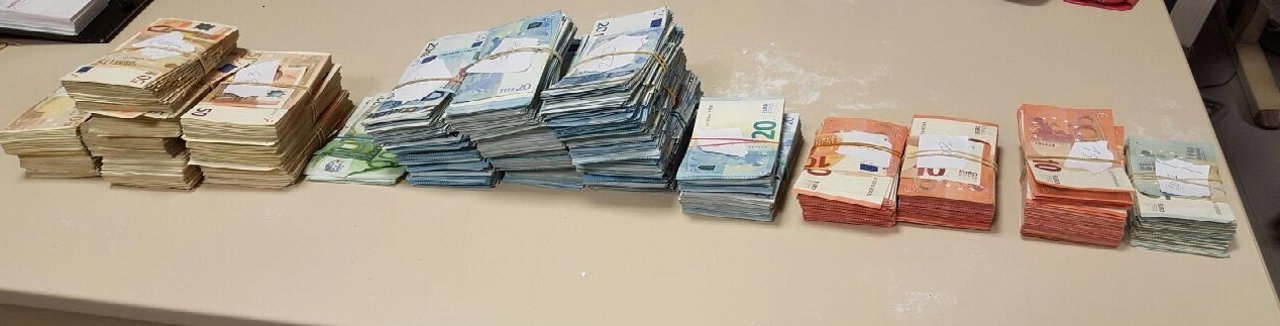 Dinero intervenido en el puerto de Algeciras