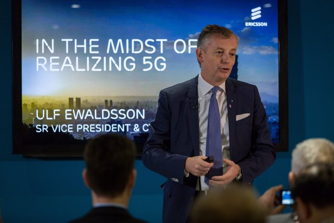 El director tecnológico de Ericsson, Ulf Ewaldsson, en el Mobile World Congress