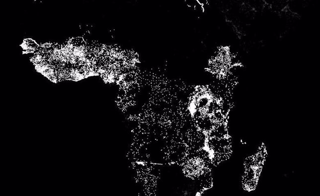 Iluminación nocturna en África