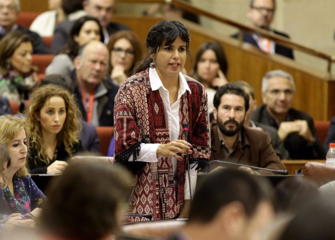Teresa Rodríguez, durante un debate parlamentario