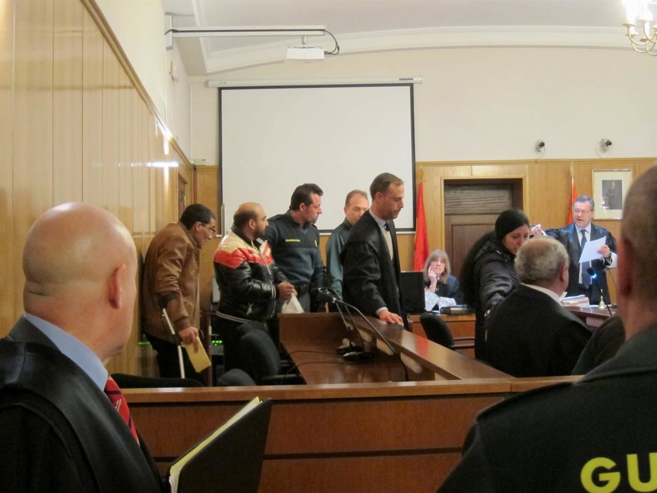 Los acusados, al inicio del juicio en la Audiencia de Valladolid. 
