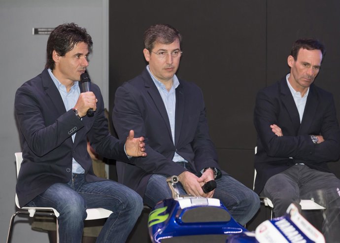 Crivillé y Puig en la presentación de la temporada de Movistar MotoGP