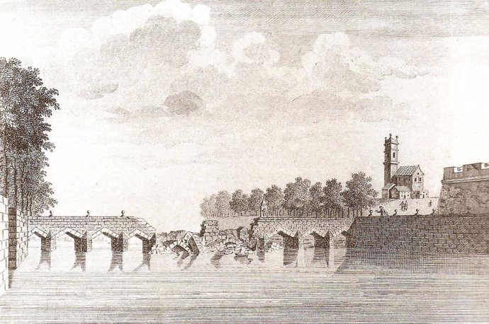 Recreación de la inundación del siglo XVIII en Valencia