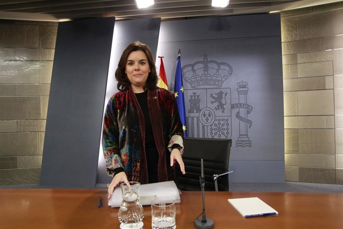 Soraya Sáenz de Santamaría en rueda de prensa posterior al Consejo de Ministros