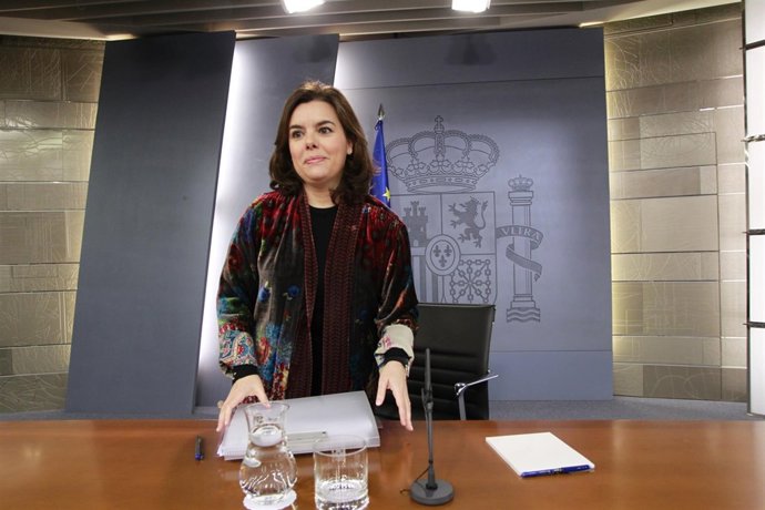 Soraya Sáenz de Santamaría en rueda de prensa posterior al Consejo de Ministros