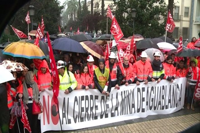 Marcha minera contra el cierre de Aguablanca