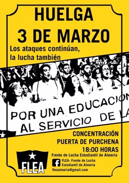 Estudiantes de Almería convocan una concentración el día 3 de marzo
