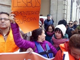 Concentración por un paisaje seguro para refugiados sirios