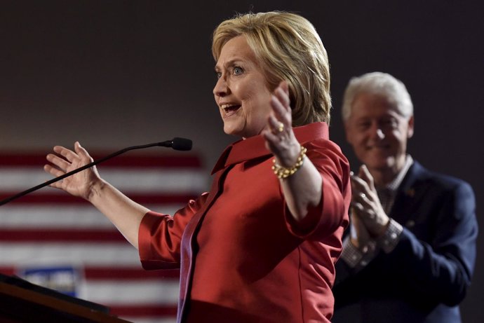 Hillary Clinton tras su victoria en las primarias en Nevada